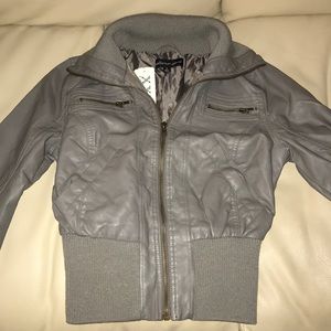 Grey Leather Jacket